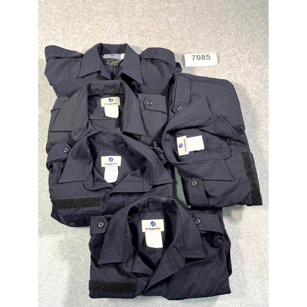 VF Imagewear Tactical Uniform Shirt Mens M Navy Blue Collared Military Lot of 5